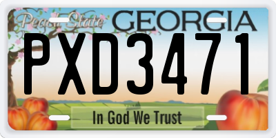 GA license plate PXD3471