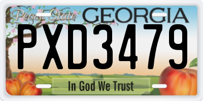 GA license plate PXD3479