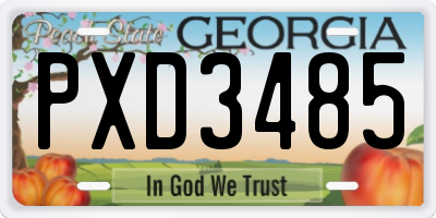 GA license plate PXD3485