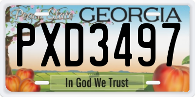 GA license plate PXD3497