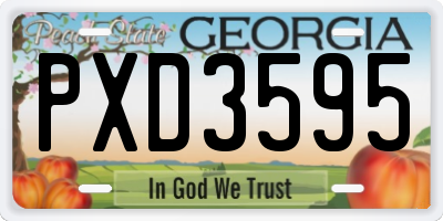 GA license plate PXD3595