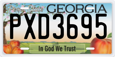 GA license plate PXD3695