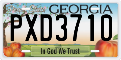 GA license plate PXD3710