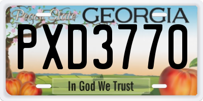 GA license plate PXD3770