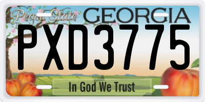 GA license plate PXD3775