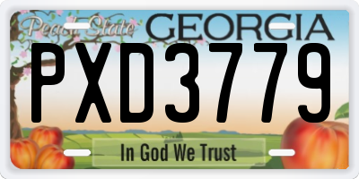 GA license plate PXD3779