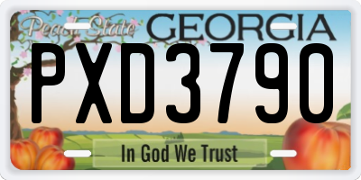 GA license plate PXD3790