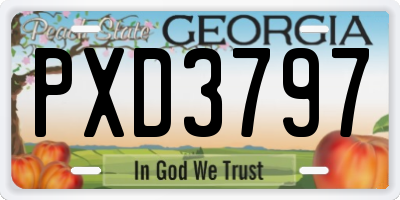 GA license plate PXD3797