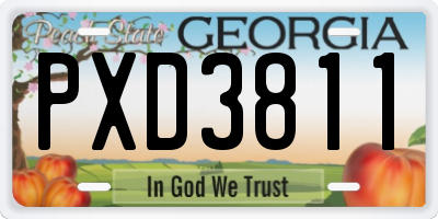 GA license plate PXD3811