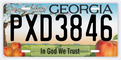 GA license plate PXD3846