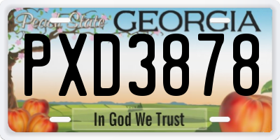 GA license plate PXD3878