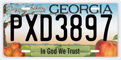 GA license plate PXD3897