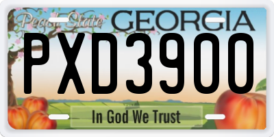 GA license plate PXD3900
