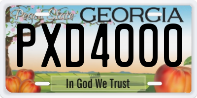 GA license plate PXD4000