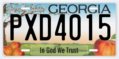 GA license plate PXD4015
