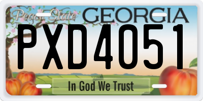 GA license plate PXD4051