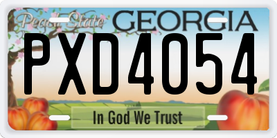 GA license plate PXD4054