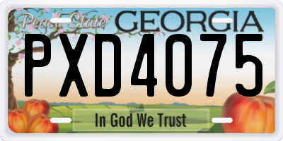 GA license plate PXD4075