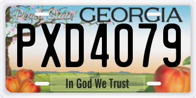 GA license plate PXD4079