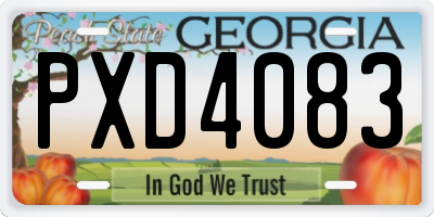 GA license plate PXD4083