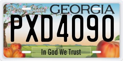 GA license plate PXD4090
