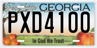 GA license plate PXD4100