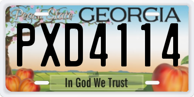 GA license plate PXD4114