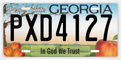 GA license plate PXD4127