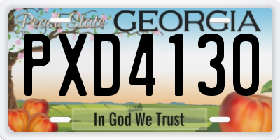 GA license plate PXD4130