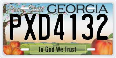 GA license plate PXD4132