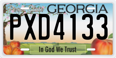 GA license plate PXD4133