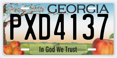 GA license plate PXD4137
