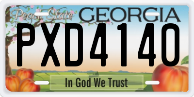 GA license plate PXD4140