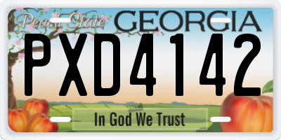 GA license plate PXD4142