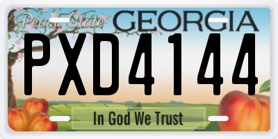 GA license plate PXD4144