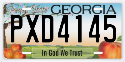 GA license plate PXD4145