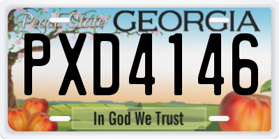 GA license plate PXD4146