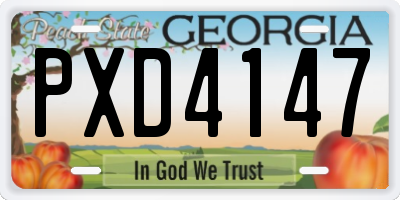 GA license plate PXD4147