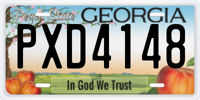 GA license plate PXD4148