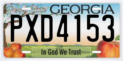 GA license plate PXD4153