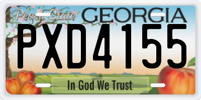 GA license plate PXD4155