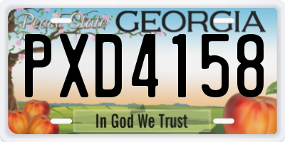 GA license plate PXD4158