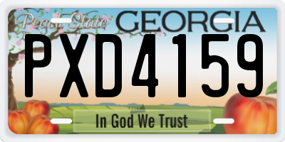 GA license plate PXD4159