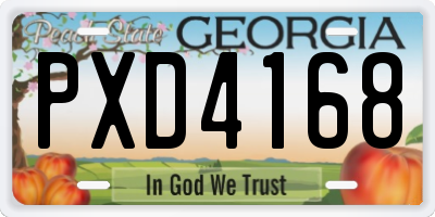 GA license plate PXD4168