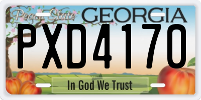 GA license plate PXD4170