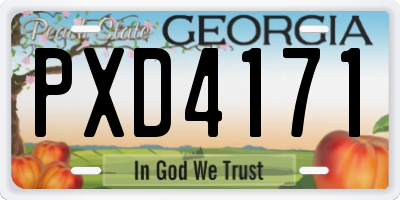 GA license plate PXD4171