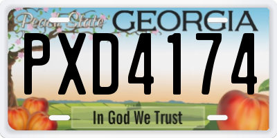 GA license plate PXD4174