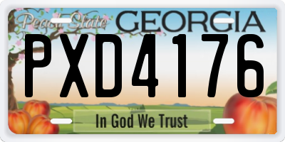 GA license plate PXD4176