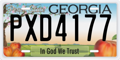 GA license plate PXD4177
