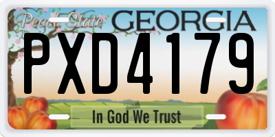 GA license plate PXD4179